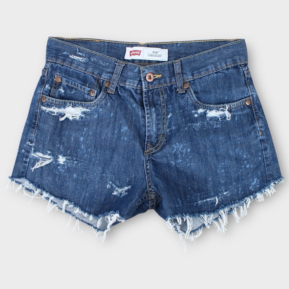 Levi's‎ 514 Men's Distressed Cut Off Denim Shorts Blue Size 29 Frayed Hem